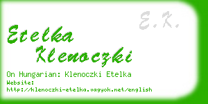 etelka klenoczki business card
